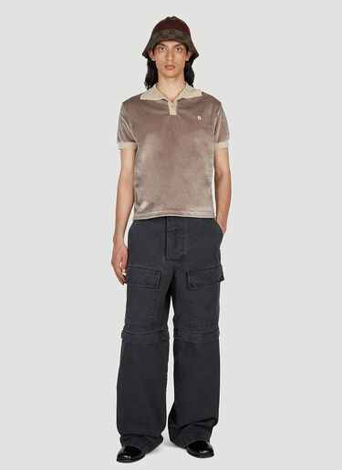 Acne Studios 벨벳 폴로 셔츠 라이트 브라운 acn0152021