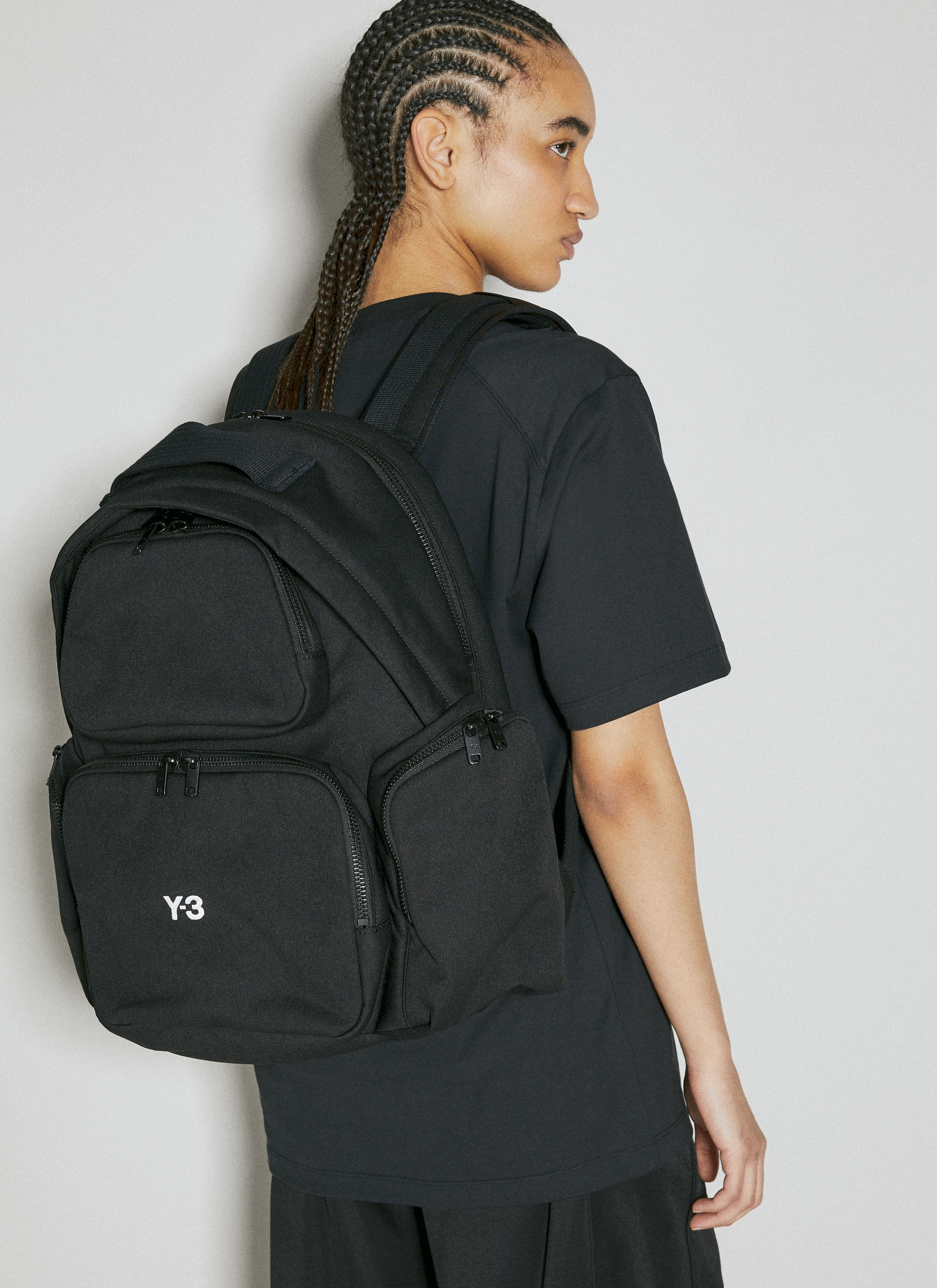 Y-3 Logo Embroidery Backpack Black yyy0356004