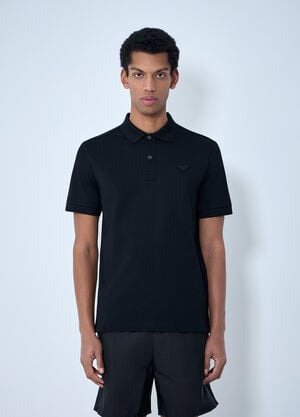 Prada Logo Motif Polo Shirt Black pra0163002