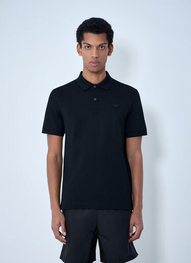 Prada Logo Motif Polo Shirt Black pra0163002