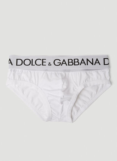 Dolce & Gabbana Logo Waistband Briefs White dol0152001