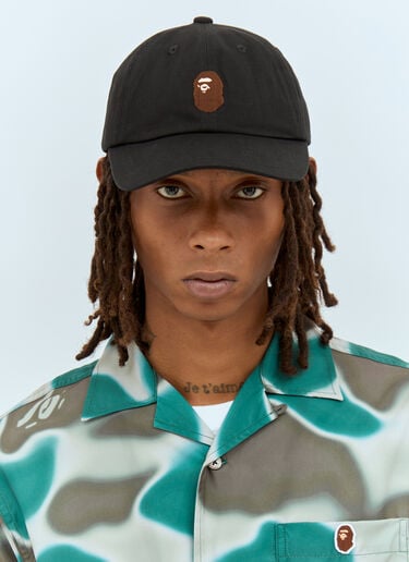 Ape Head Panel Baseball Cap A BATHING APE® Ape Head Panel Baseball Cap Black aba0156013