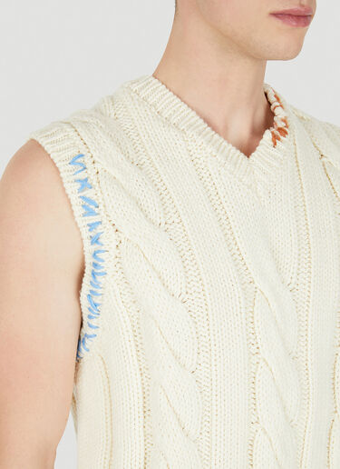 Marni Cable Knit Sleeveless Sweater Cream mni0150014