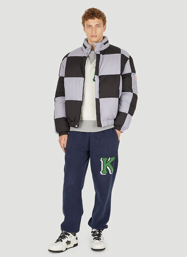 Kenzo Check Puffer Jacket Grey knz0150026