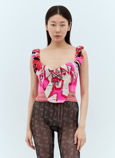 Vivienne Westwood 그래피티 보디스 레드 vvw0257017