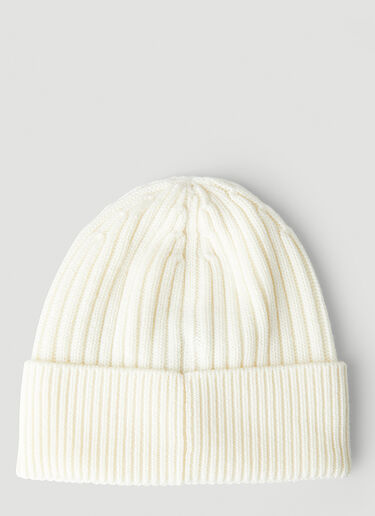 Moncler Grenoble Knit Beanie Hat White mog0150020