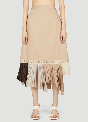 Rokh Hook And Eye Tape Pleat Skirt Beige rok0252007