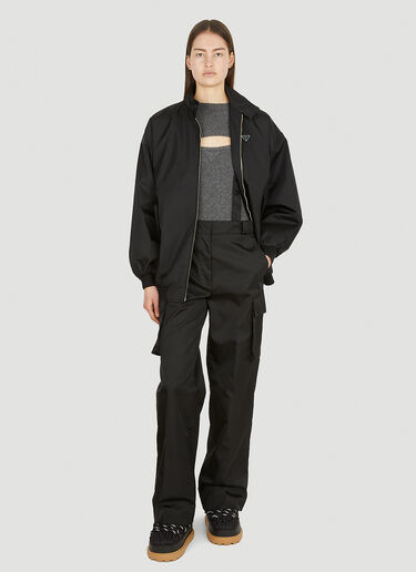 Prada 로고 플라크 Re-Nylon 재킷 블랙 pra0252006