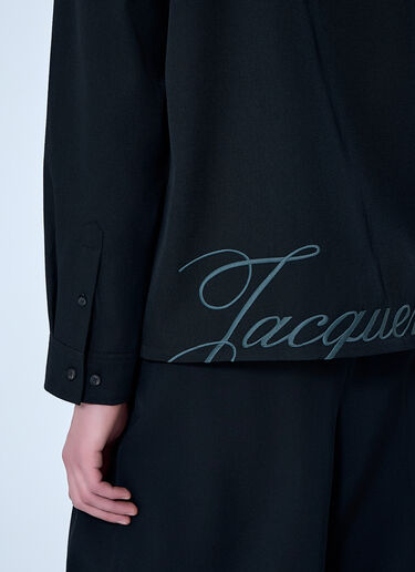 Jacquemus Zip-Front Cotton Shirt Black jac0164016