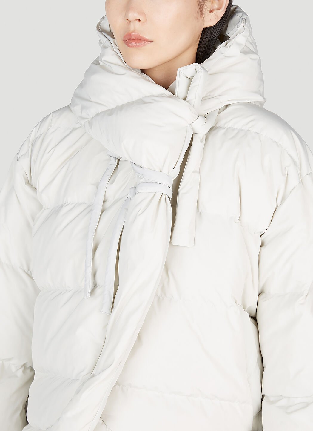 Lace puffer jacket top