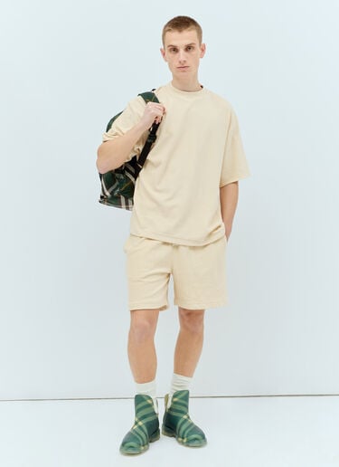 Cotton Towelling T-Shirt Burberry Cotton Towelling T-Shirt Beige bur0155050