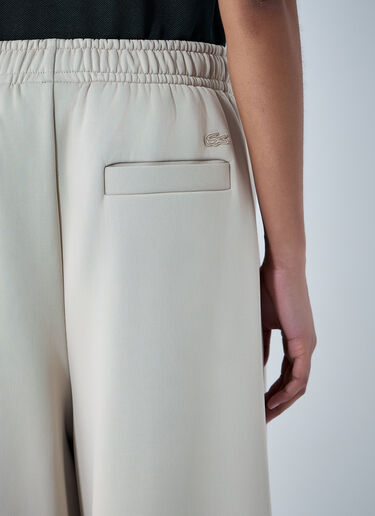 Lacoste Wide-Leg Trousers with Elasticated Waistband Beige lac0264009