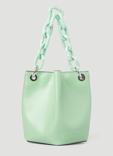 GANNI Diamond Small Bucket Bag Green gan0251105