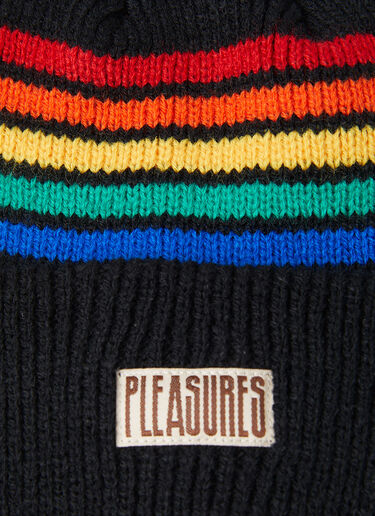 Pleasures Island Stripe Beanie Hat Black pls0145011