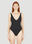 Saint Laurent Deep Neck Swimsuit Grey sla0251039