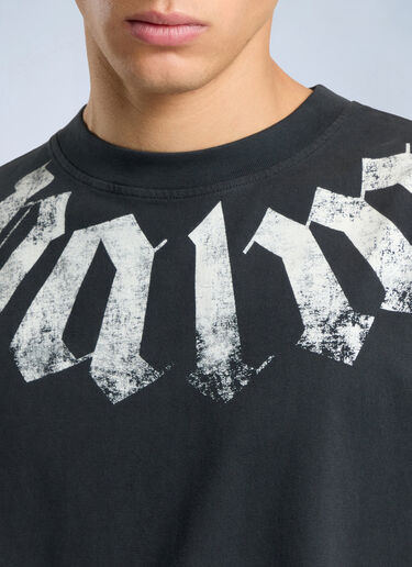 LN-CC® - Palm Angels: Big Neck Logo Loose Tee - Black Palm Angels Big Neck Logo Loose Tee Black pma0166114