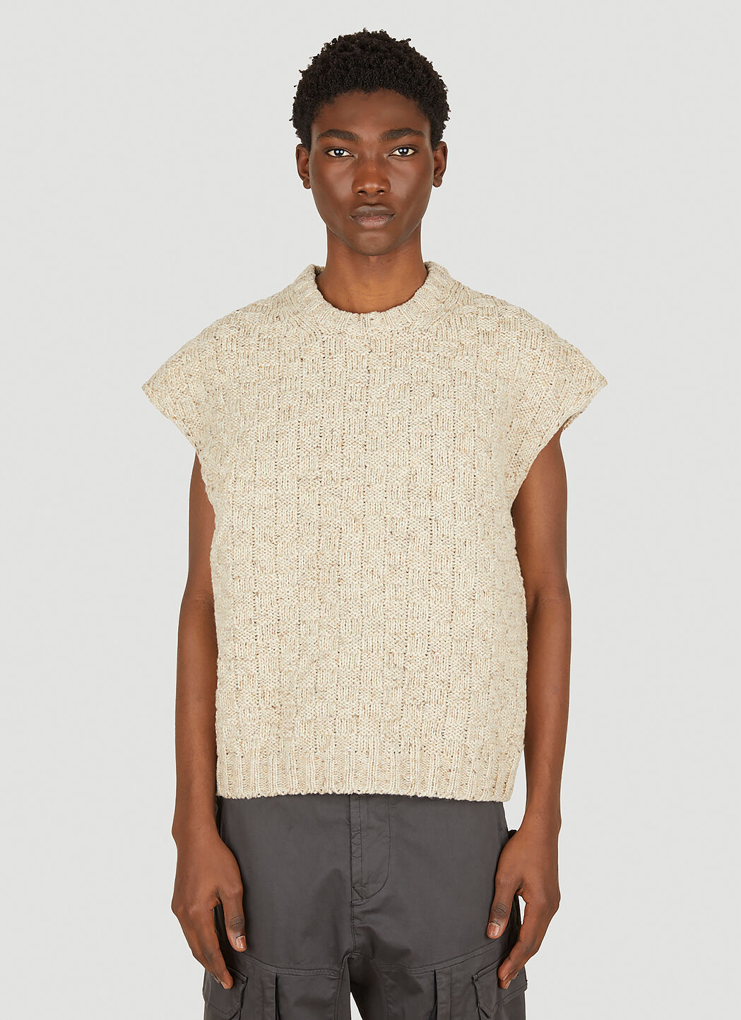 Beige sleeveless best sale sweater