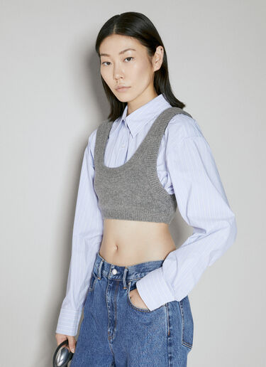 Alexander Wang Layered Poplin Shirt Grey awg0253028