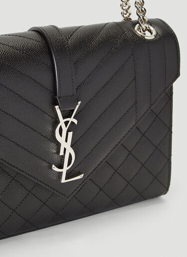 Saint Laurent Envelope Satchel Medium Shoulder Bag Black sla0241080