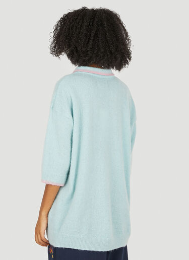 Martine Rose Fluffy Polo Sweater Blue mtr0250007