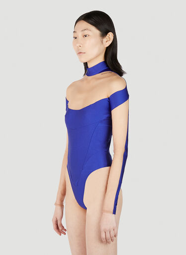 Mugler Cut Out Illusion Bodysuit Blue mug0251041