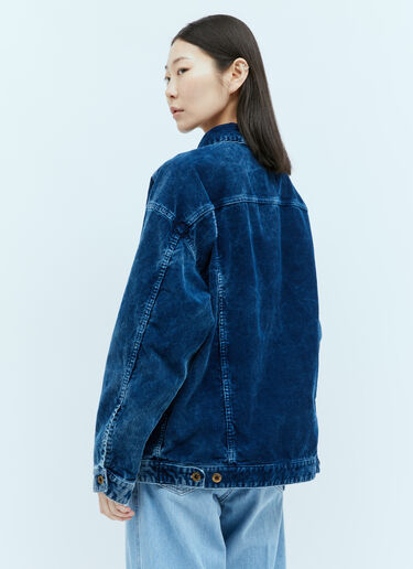Miu Miu Washed Velvet Blouson Jacket Blue miu0255011