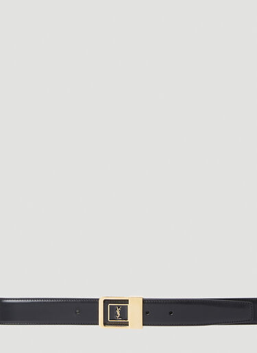 Saint Laurent Logo Plaque Belt Black sla0252069