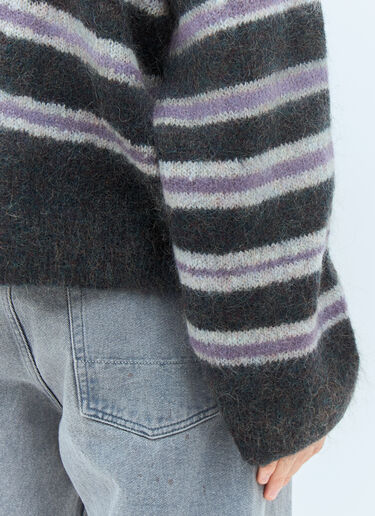 Acne Studios Striped Mohair-Blend Sweater Grey acn0158004