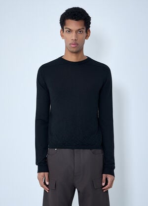 Rick Owens Fine Knit Wool Sweater Black ric0163011