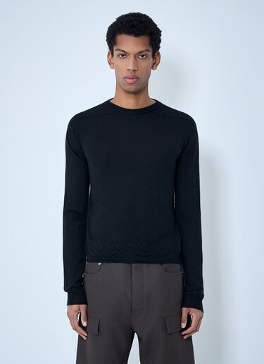 Rick Owens Fine Knit Wool Sweater Black ric0163011
