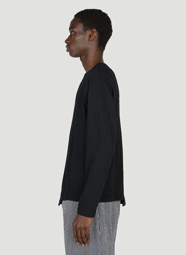 Yohji Yamamoto Asymmetric Long Sleeve Top Black yoy0152013