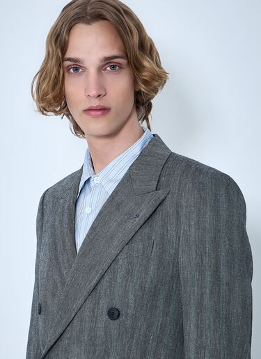 Dries Van Noten Double-Breasted Blazer Grey dvn0163004