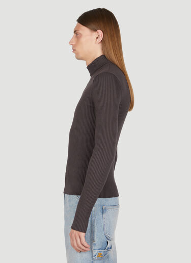 リブロゴパッチハイネックセーター Courrèges リブロゴパッチハイネックセーター ブラウン cou0154004