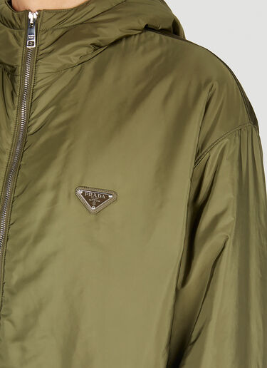 Prada Logo Plaque Coat Olive pra0152027