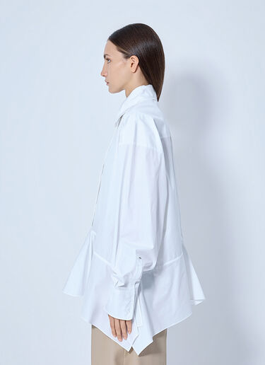 LN-CC® - Sportmax: Asymmetric Cotton Poplin Shirt - White Sportmax Asymmetric Cotton Poplin Shirt White spx0265025