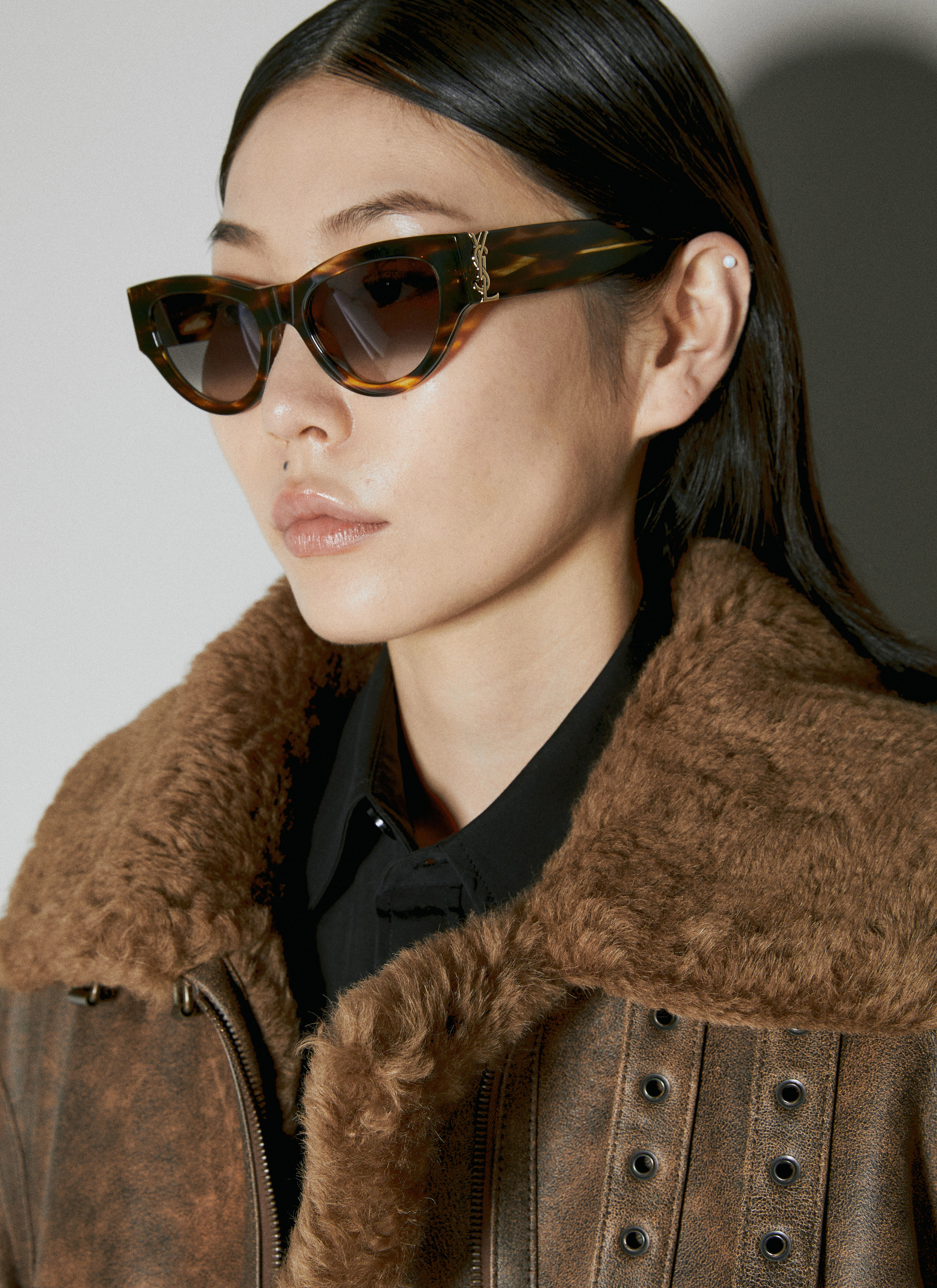 Saint Laurent Sl M94 Cat Eye Sunglasses In Brown | ModeSens