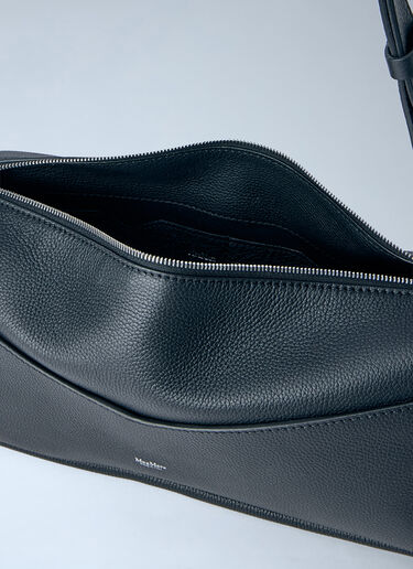 Max Mara Rectangular Leather Shoulder Bag Black max0264315