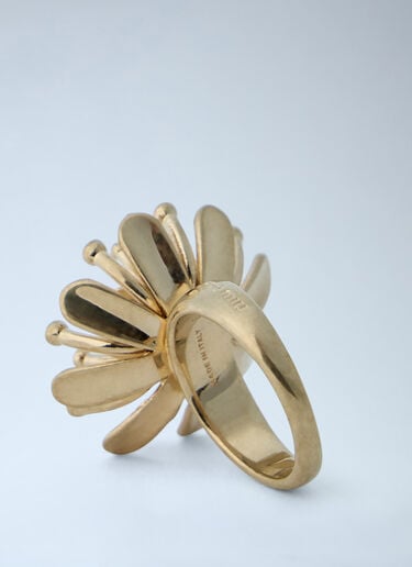 Miu Miu Mental Ring With Crystals Gold miu0263049