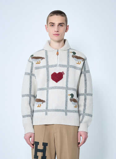 Human Made Animal Half-Zip Sweater Beige hmd0159005