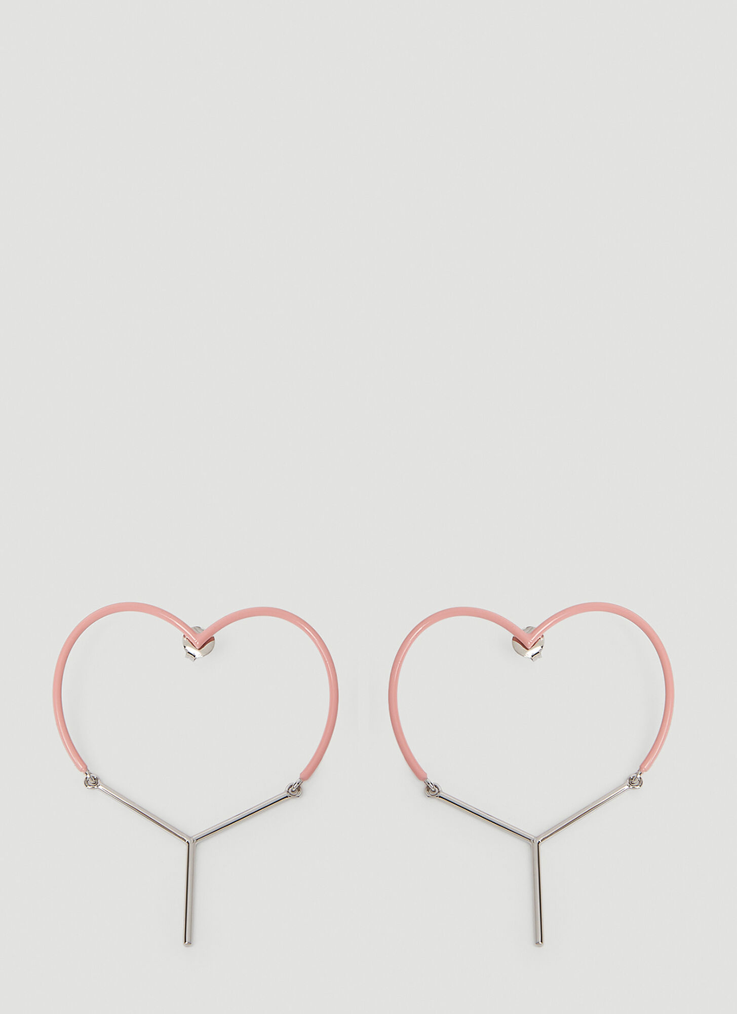 Y/project Multicolor Mini Y Heart Earrings In Pink