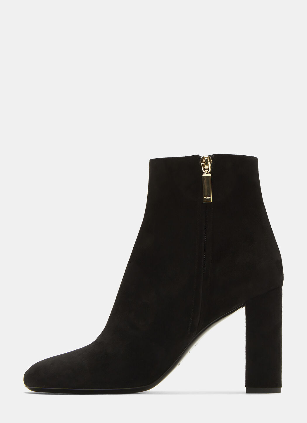 Saint Laurent LouLou 95 Zipped Suede Ankle Boots in Black LN CC