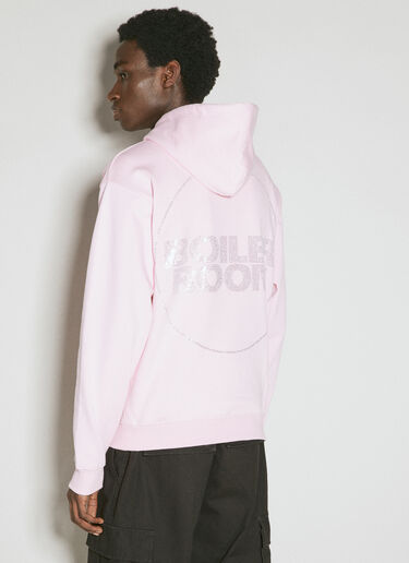 Boiler Room Hooded Sweatshirt With Diamante Logo Motifs Pink bor0155015