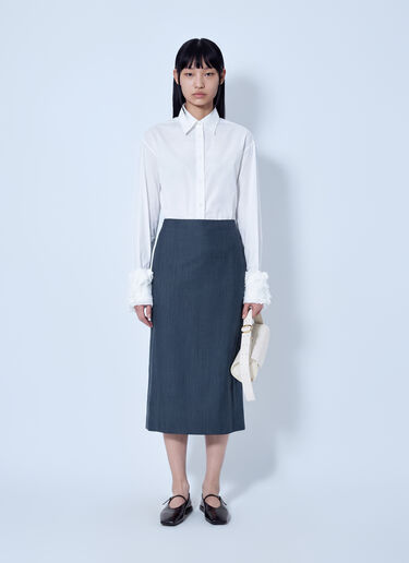 Jil Sander Midi Skirt with Front Pleats Grey jil0266005