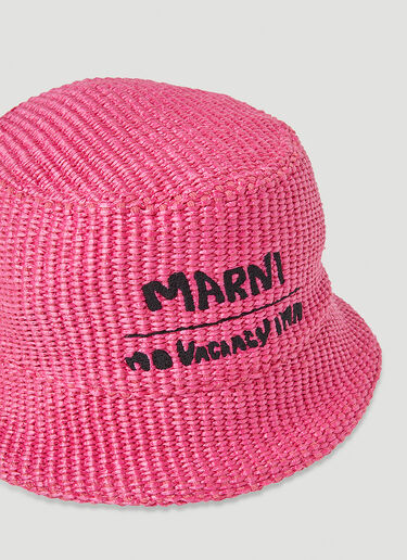 Marni x No Vacancy 우븐 버킷 햇 핑크 mvy0253007