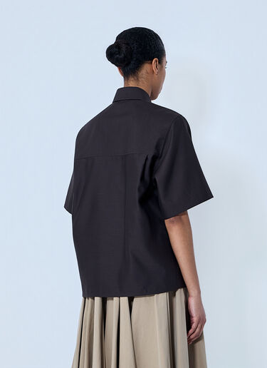 Bottega Veneta Wool and Silk Toile Shirt Brown bov0264046