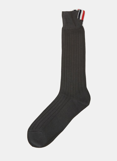 Thom Browne Sheer Striped Rib Socks Grey thb0126003