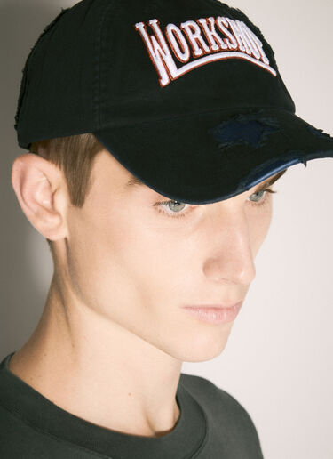 032C Victor Distressed Baseball Cap Black cee0158009