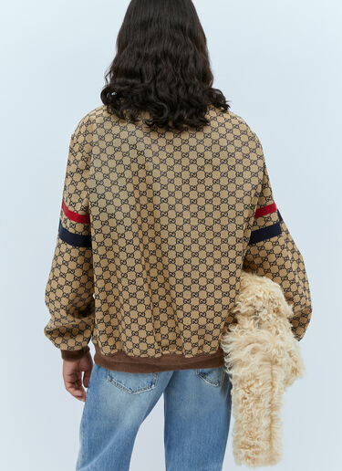 Gucci GG Cotton Canvas Zip Jacket Brown guc0153040