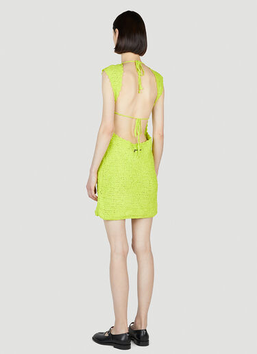 GANNI Open Back Mini Dress Green gan0252005