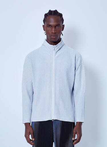 LN-CC® - Homme Plissé Issey Miyake: Pleated Zip-Up Cardigan - Grey Homme Plissé Issey Miyake Pleated Zip-Up Cardigan Grey hmp0166012
